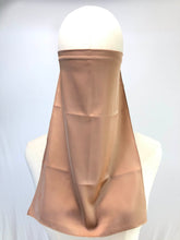 Load image into Gallery viewer, Satin Half Niqab-Light Brown