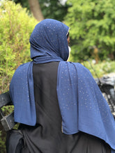 Load image into Gallery viewer, Chiffon with Rhinestone- Navy Blue