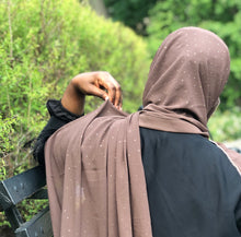 Load image into Gallery viewer, Chiffon with Rhinestone- Chocolate