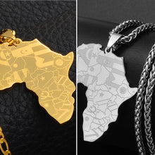Load image into Gallery viewer, Africa Map With Flag Pendant Necklaces
