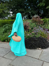 Load image into Gallery viewer, Plus Size 2 pieces jilbabs : Aqua Green with pocket