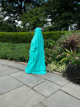 Load image into Gallery viewer, Plus Size 2 pieces jilbabs : Aqua Green with pocket