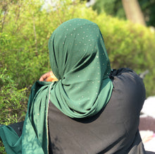 Load image into Gallery viewer, Chiffon with Rhinestone- Dark Green