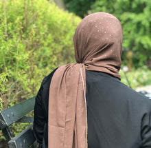 Load image into Gallery viewer, Chiffon with Rhinestone- Chocolate