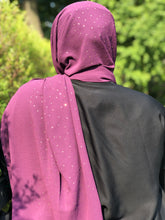 Load image into Gallery viewer, Chiffon with Rhinestone- Dark Purple