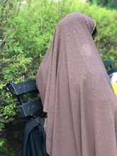 Load image into Gallery viewer, Chiffon with Rhinestone- Chocolate