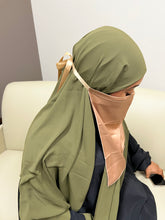 Load image into Gallery viewer, Satin Half Niqab-Light Brown