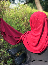 Load image into Gallery viewer, Chiffon with Rhinestone-Burgundy