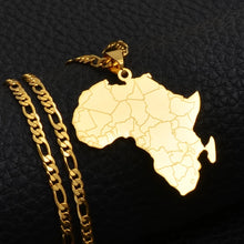 Load image into Gallery viewer, Africa Map Pendant Necklaces