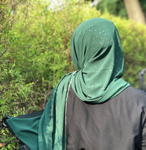 Load image into Gallery viewer, Chiffon with Rhinestone- Dark Green