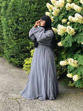 Load image into Gallery viewer, Classic  Dark Grey Abaya Dress