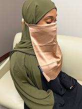 Load image into Gallery viewer, Satin Half Niqab-Light Brown
