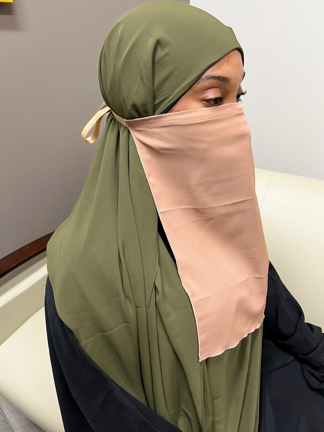 Half Niqab - Light brown