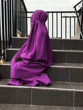 Load image into Gallery viewer, Kids  French 2 piece jilbabs -  Dark Purple
