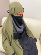 Load image into Gallery viewer, Satin Half Niqab-Black
