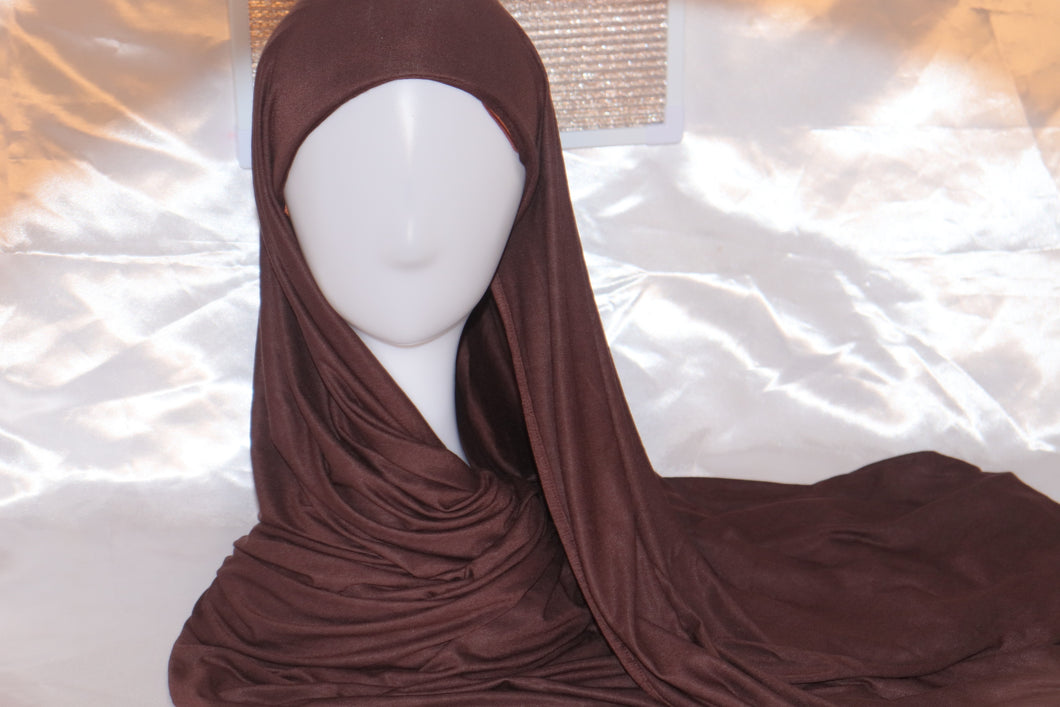 Instant Jersey Hijab - Chocolate