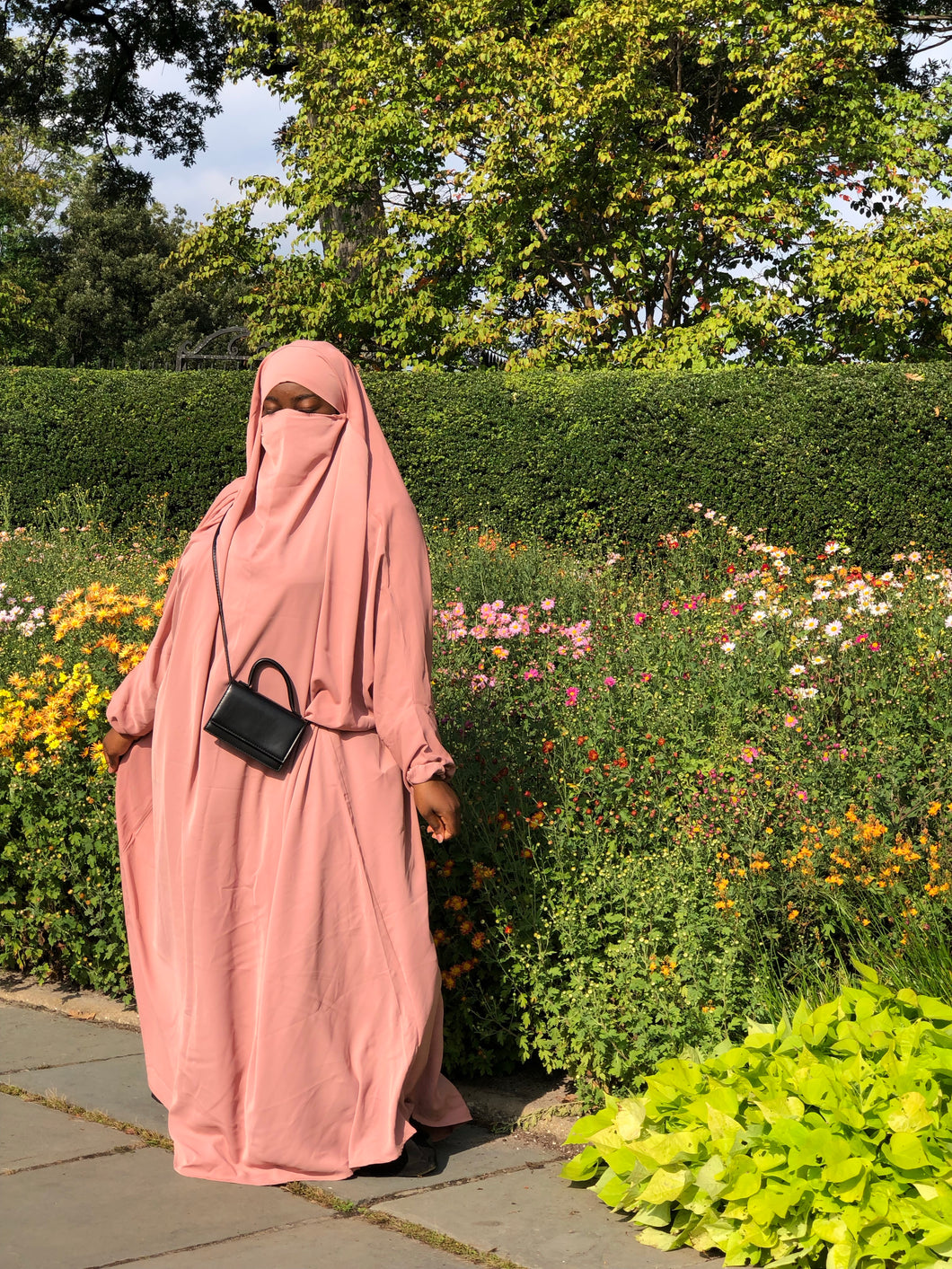 Free Size One piece Jilbab niqab combo - Blush