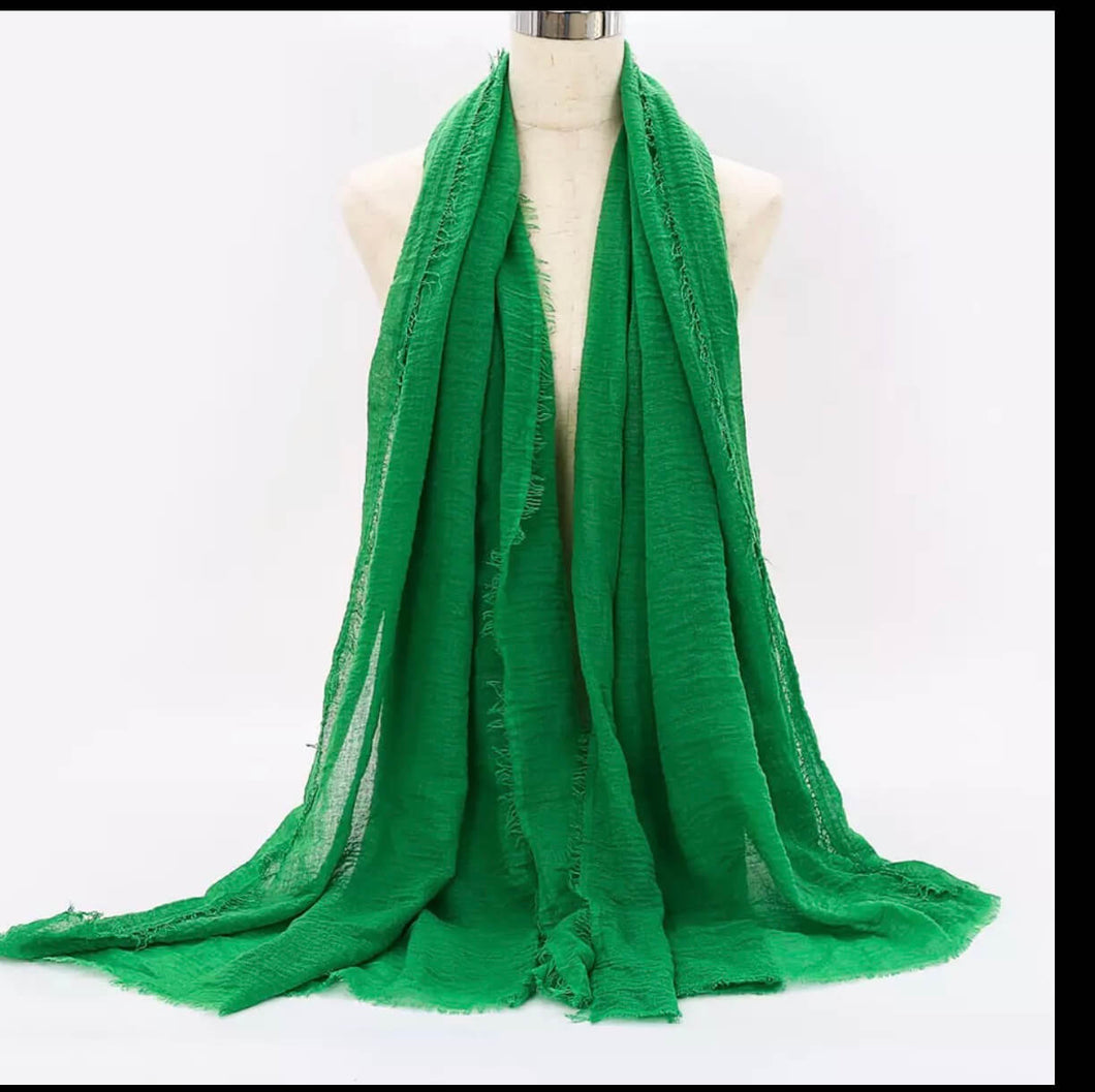 Cotton Crinkle Hijab-Spring Green